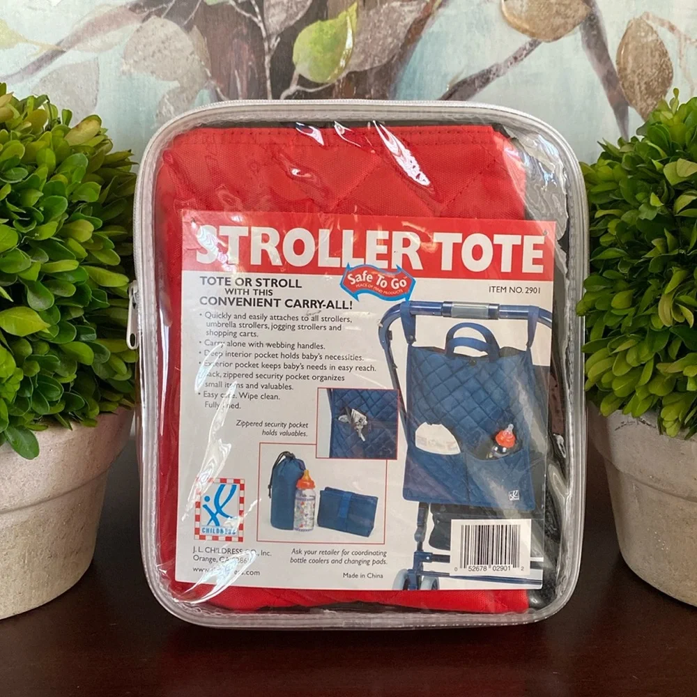 JL CHILDRESS ❤️RED❤️ QUILTED STROLLER TOTE 🍼BABY🍼 BAG 🌟NWT🌟